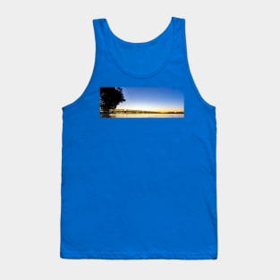 Tauranga's historic railway bridge panorama silhouetted by golden sunrise Tank Top